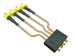 5.00 mm 75 Ohm Mehrfach-Hybrid-Mikro-Miniatur-HF-Stecker, Kabelkonfektion