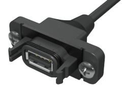 AccliMate™ IP68防水/防塵角型USBパネル実装ケーブル アッセンブリー